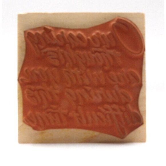 Stamp Wooden Our Caring Thoughts Hero Arts ©1996 2 1/2" x 2 1/2" Cursive - Picture 4 of 4
